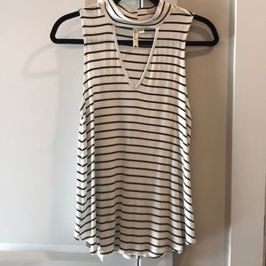 Black/white striped tank